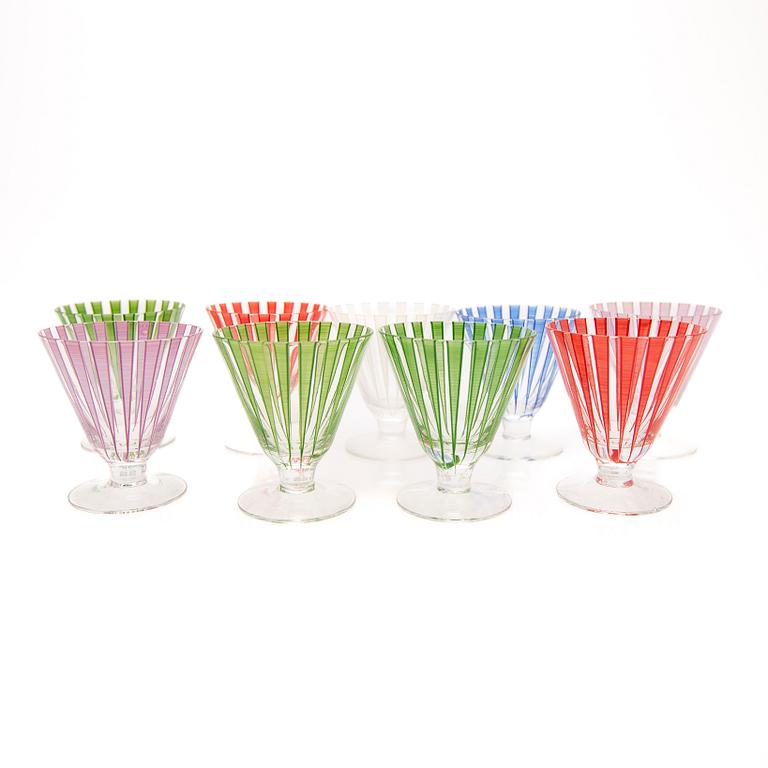 Bengt Orup, glass service, 9 dl, "Strikt", Johansfors, mid-20th century.