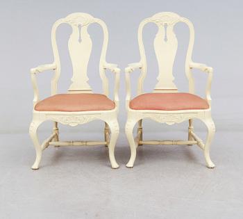 KARMSTOLAR, 1 par, rokokostil, 1900-talets början.