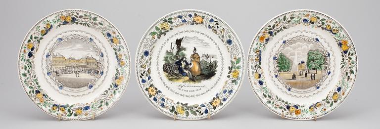 TALLRIKAR, 10+5 st, flintgods, Montereau Frankrike (1827-40).