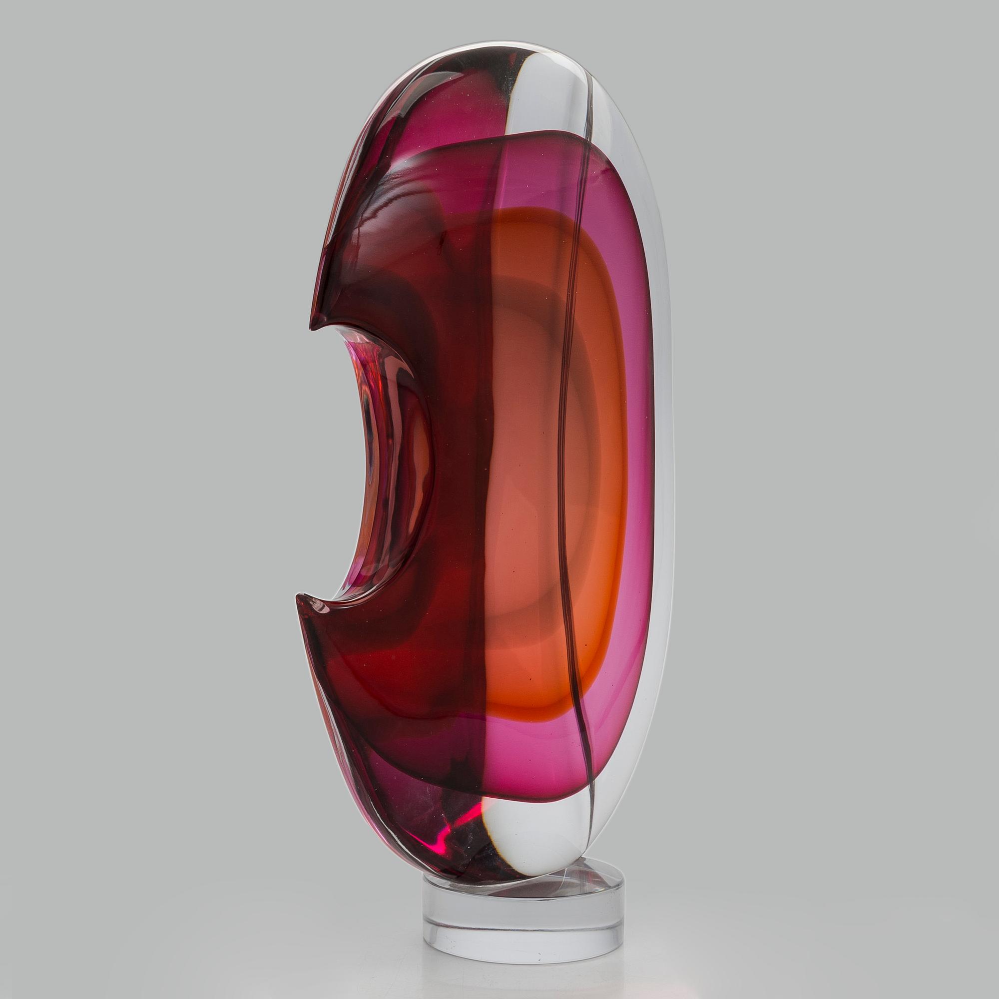 Timo Sarpaneva, skulptur, "Clamitatio" (Skriket) signerad Timo Sarpaneva 1998 Pino Signoretto Murano.