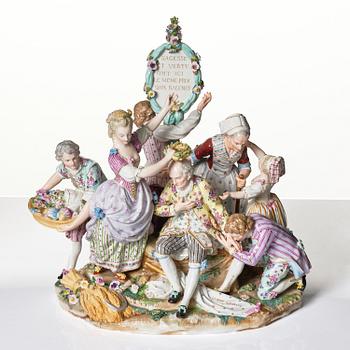 A Meissen figure group, 19th century.