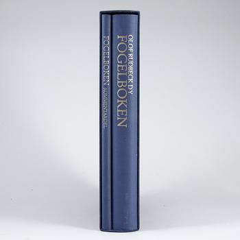 BÖCKER 2 vol MED PORTFÖLJ, faksimil efter "Olof Rudbeck dy:s Fogelboken". Nummer 451/1499, Coeckelberhs 1985-86.