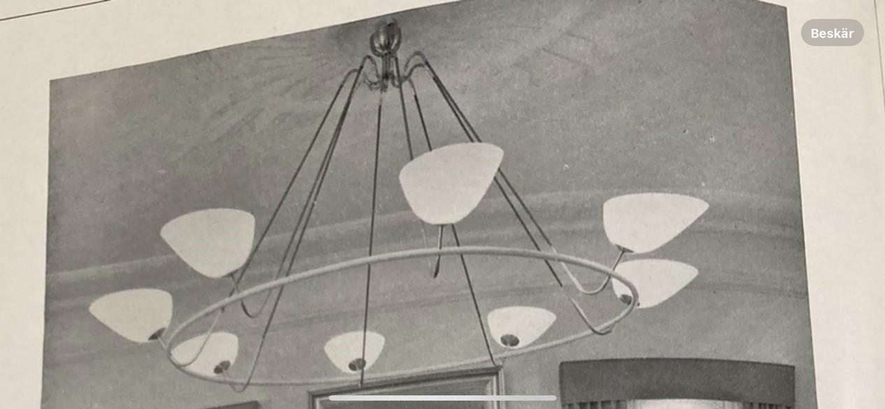 Hans Bergström, takkrona, ateljé Lyktan, Åhus 1930-40-tal.