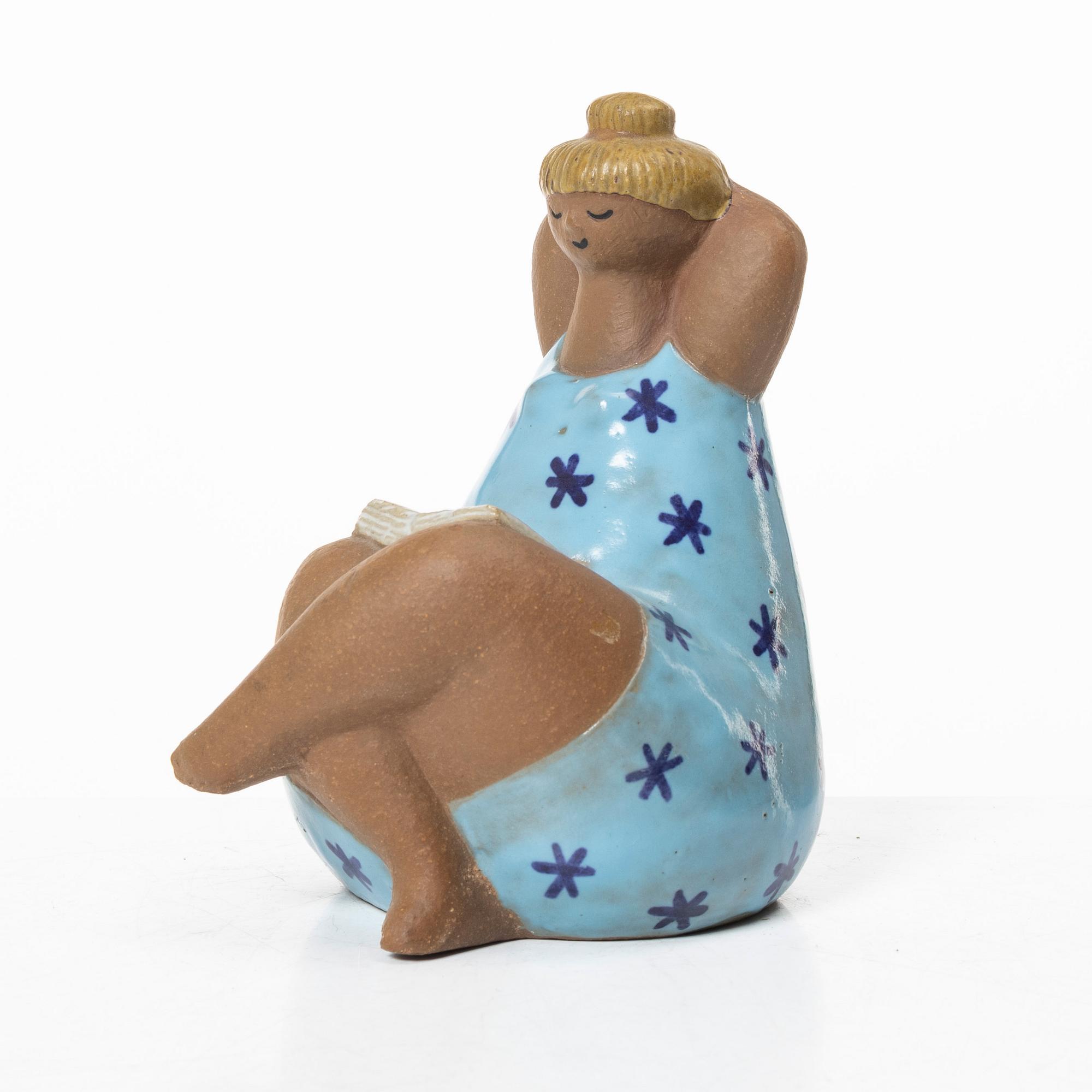 Lisa Larson, an 'Emma' stoneware figurine from the series 'ABC-flickorna', Gustavsberg, Sweden.