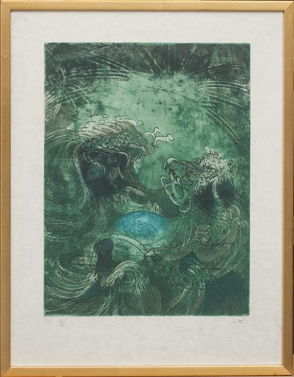 ROBERTO MATTA, färgetsning, signerad och numrerad XXV/XXV.