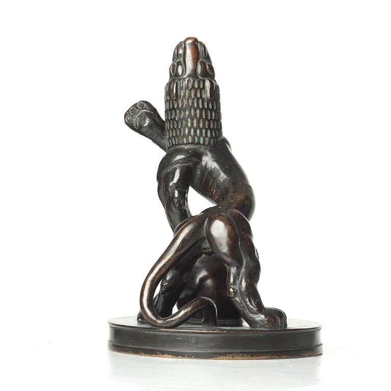 CARL MILLES, Skulptur, brons, signerad. Gjutarstämpel Herman Bergman fud. Höjd 22,5 cm.