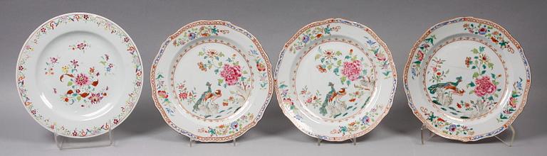 TALLRIKAR, 3+1 st, Kina, 1700-tal.