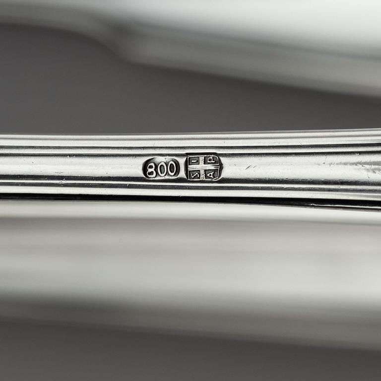 An Italian 20th century 188+3 pieces silver cutlery set, marks of Società Italiana Argenti di Pordenone.
