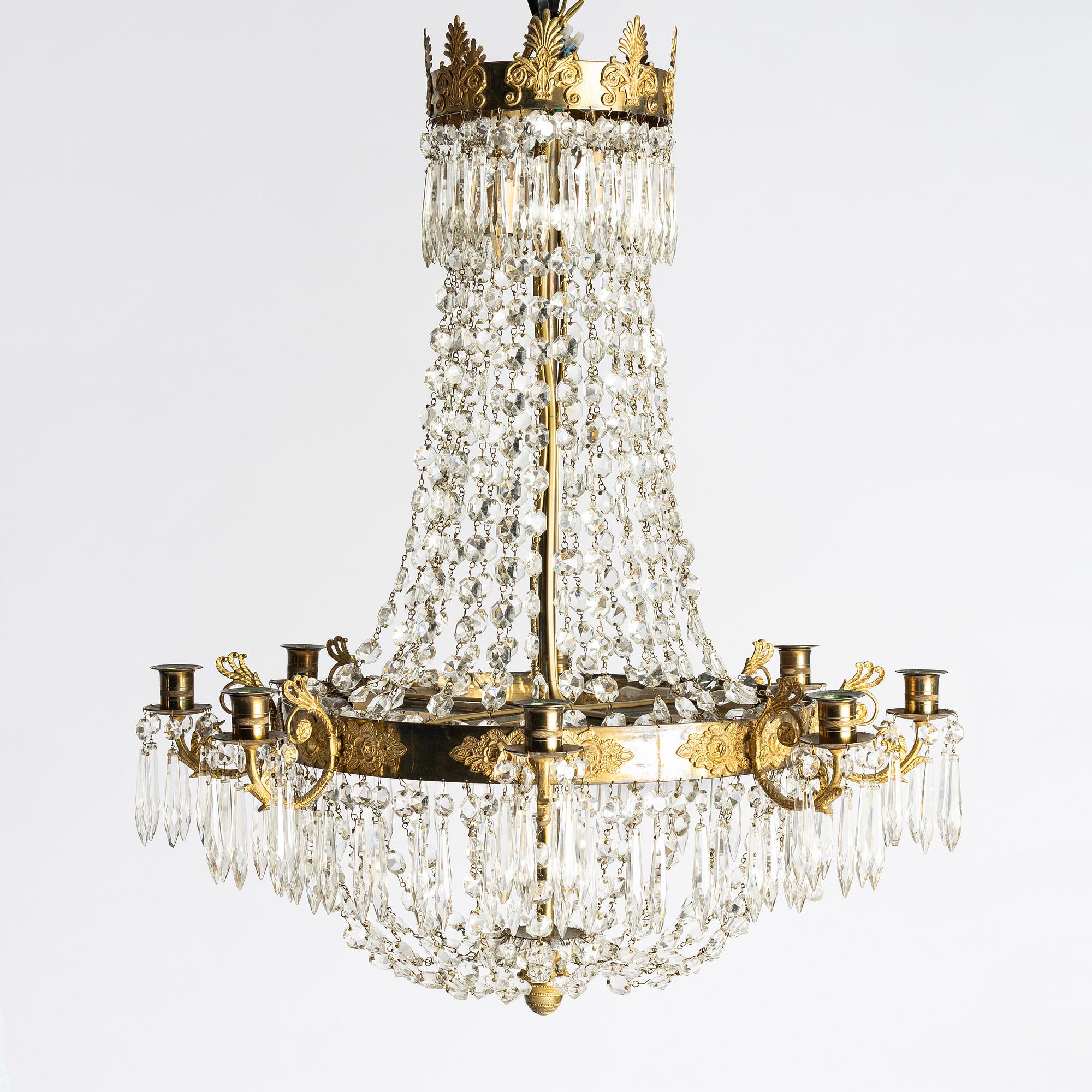 Chandelier, Empire style, circa 1900.