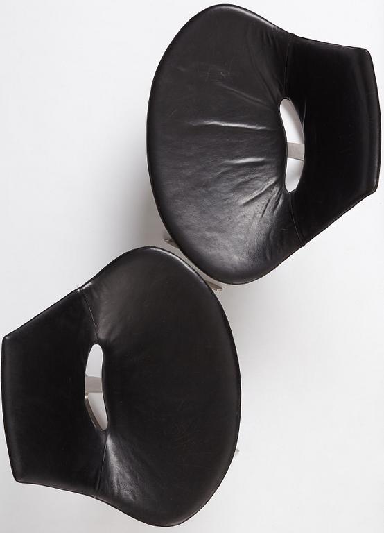 Preben Fabricius & Jørgen Kastholm, a pair of 'Scimitar' easy chairs, Ivan Schlechter, Copenhagen, ca 1962.