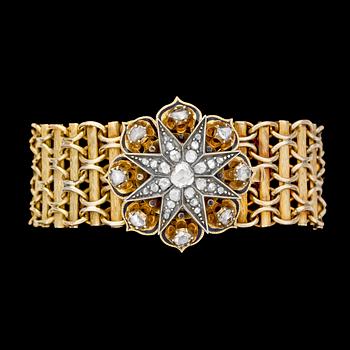 950. A gold and diamond bracelet, late 19th century.