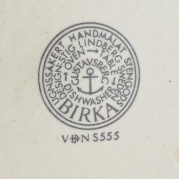 Stig Lindberg, mat-och kaffeservis, stengods, ”Birka”, Gustavsberg, 1900-talets andra hälft.