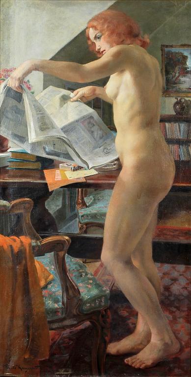 PHILIPPE DE ROUGEMONT, olja på duk, sign.