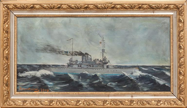 OKÄND KONSTNÄR, olja på duk, signerad och daterad 1909.