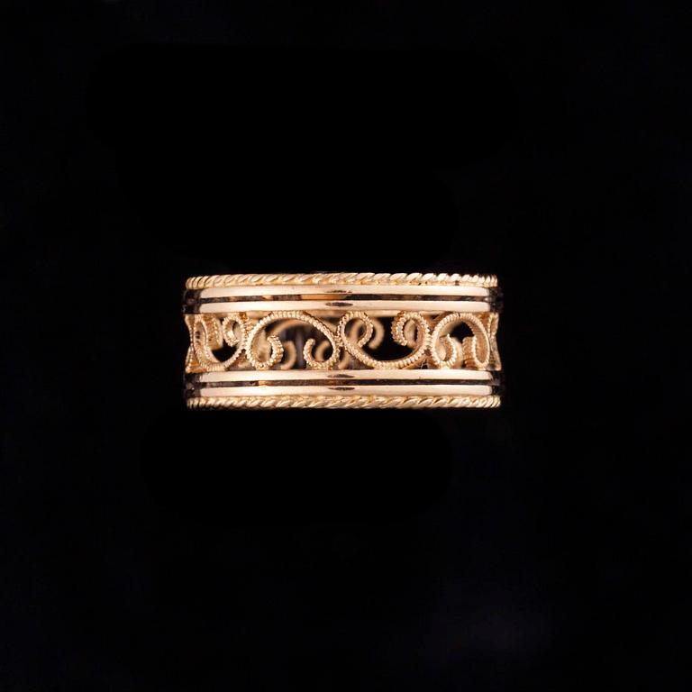 RING "Filigran", 18K guld, Kalevala Koru. Vikt 4,7 g.