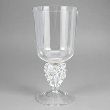 GLASOBJEKT/LJUSSTAKE, tvådelad, glas, Lalique, 1960-tal.