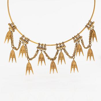 Heli Vuori, A bronze necklace "Tähkäkääty". Kalevala Koru, Helsinki 1948-1950s.