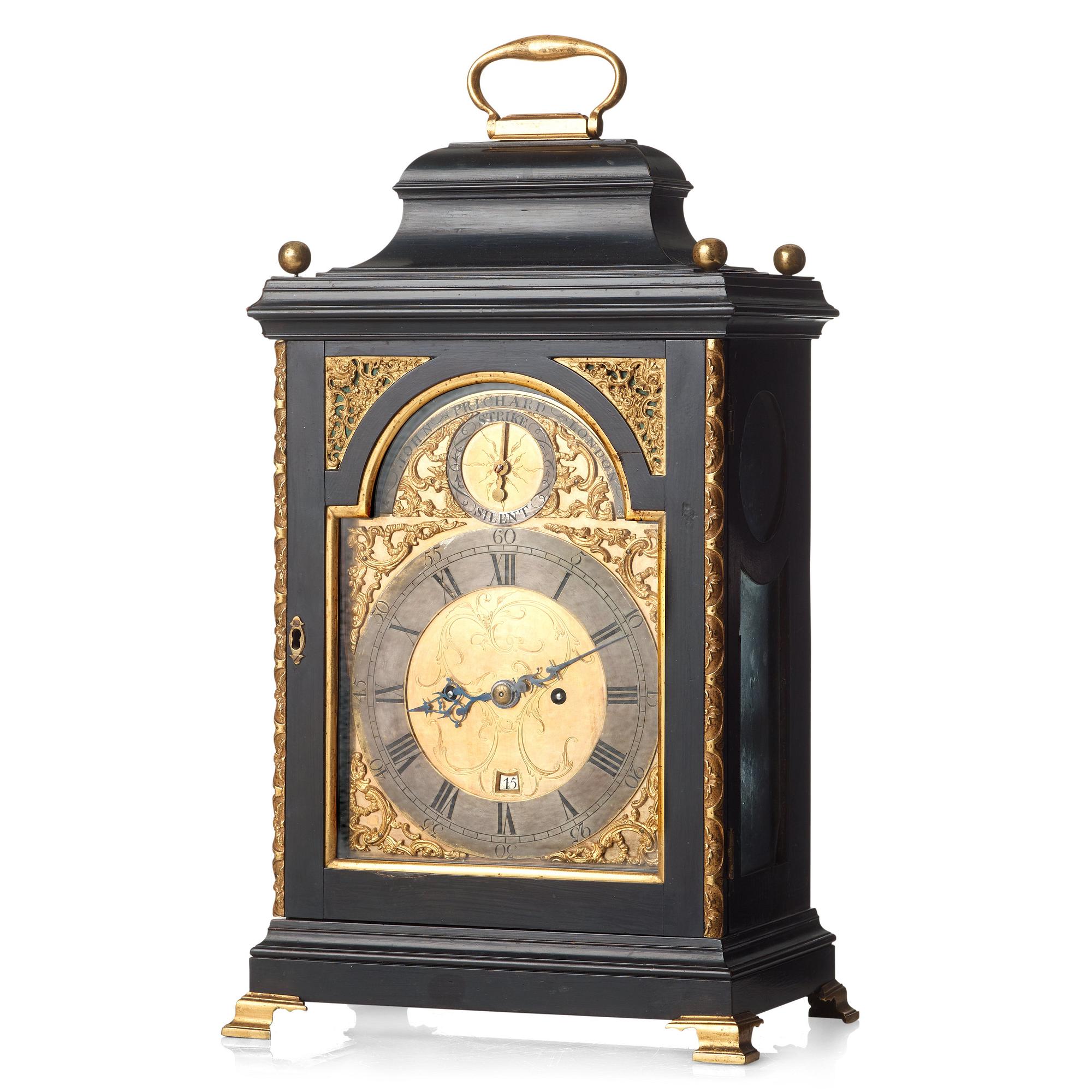 An English mid 18th century bracket clock by John Richard, London.