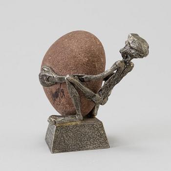 HENRY GUSTAFSSON, a stone and pewter sculpture, signed.