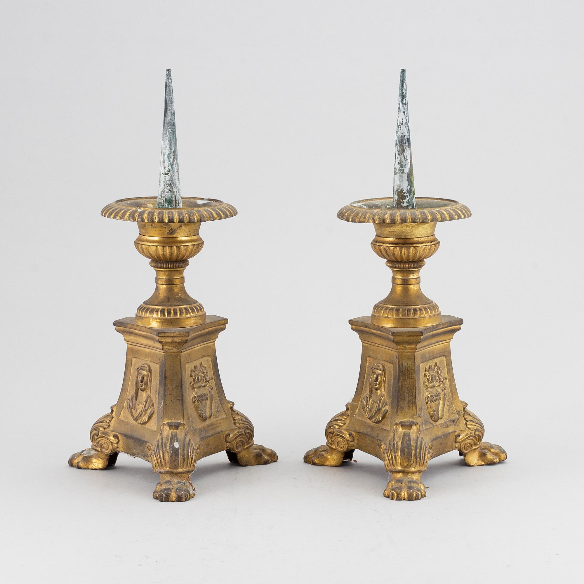 A pair of candlesticks from the 19th century.
