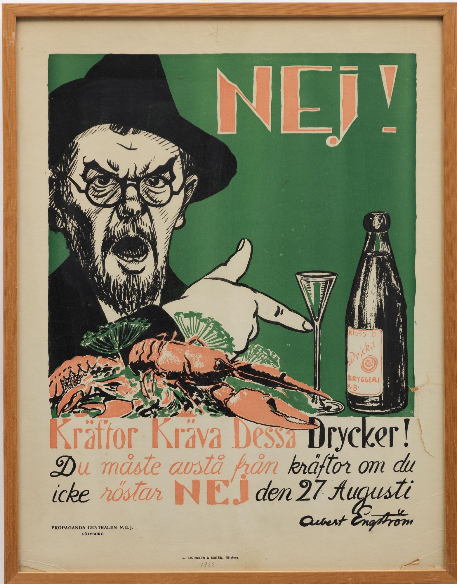 Albert Engström, a lithographic poster, A. Lindgren & Söner, Gothenburg.