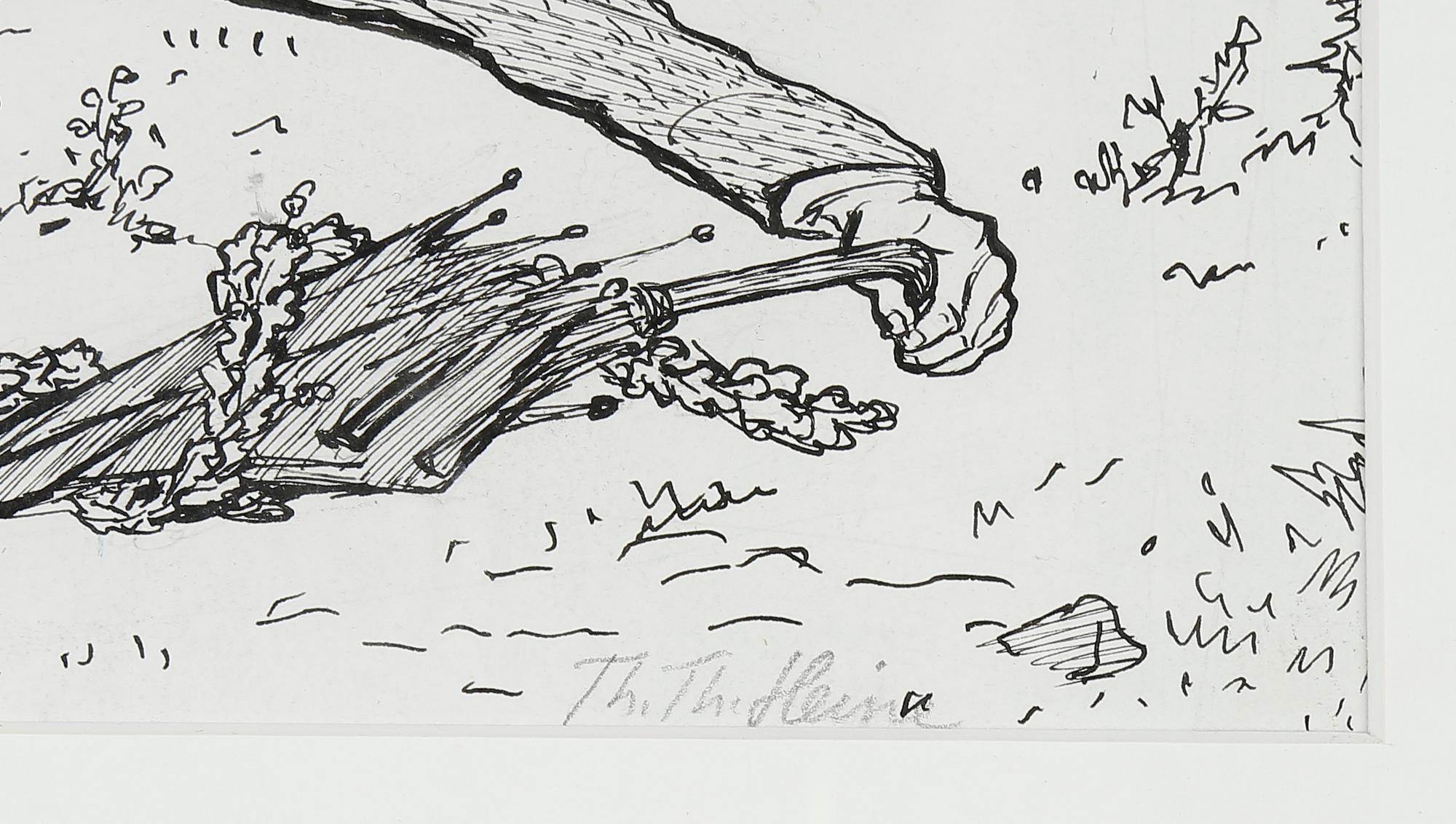 THOMAS THEODOR HEINE, tuschteckning, signerad.