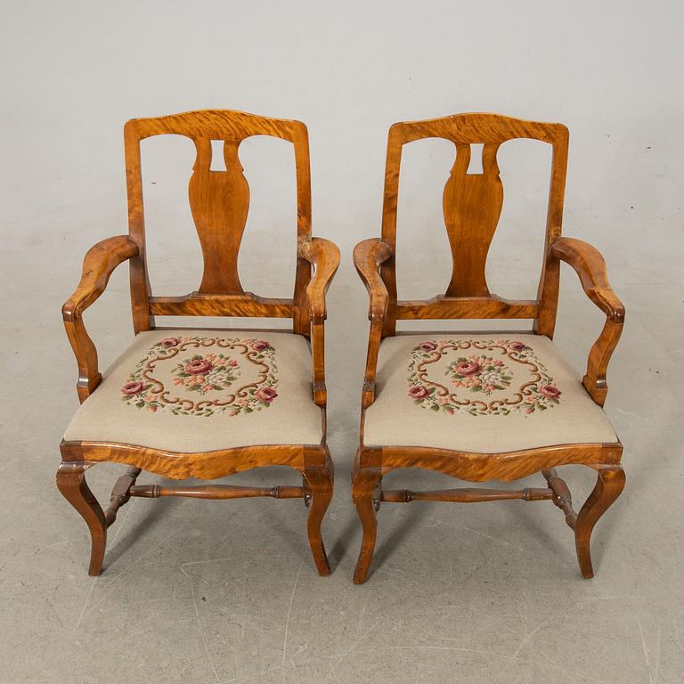Armchairs a pair 20th century.