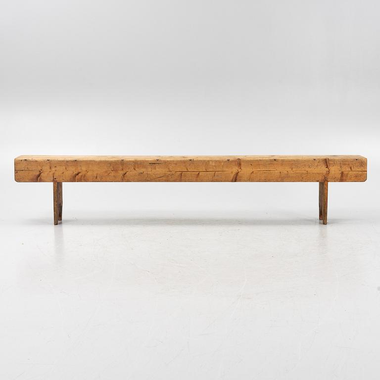 A pinewood bench 18th Century.