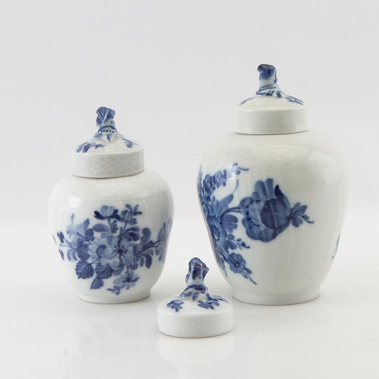 Service approximately 140 pieces "Blue Flower" Royal Copenhagen Denmark 20th century porcelain.