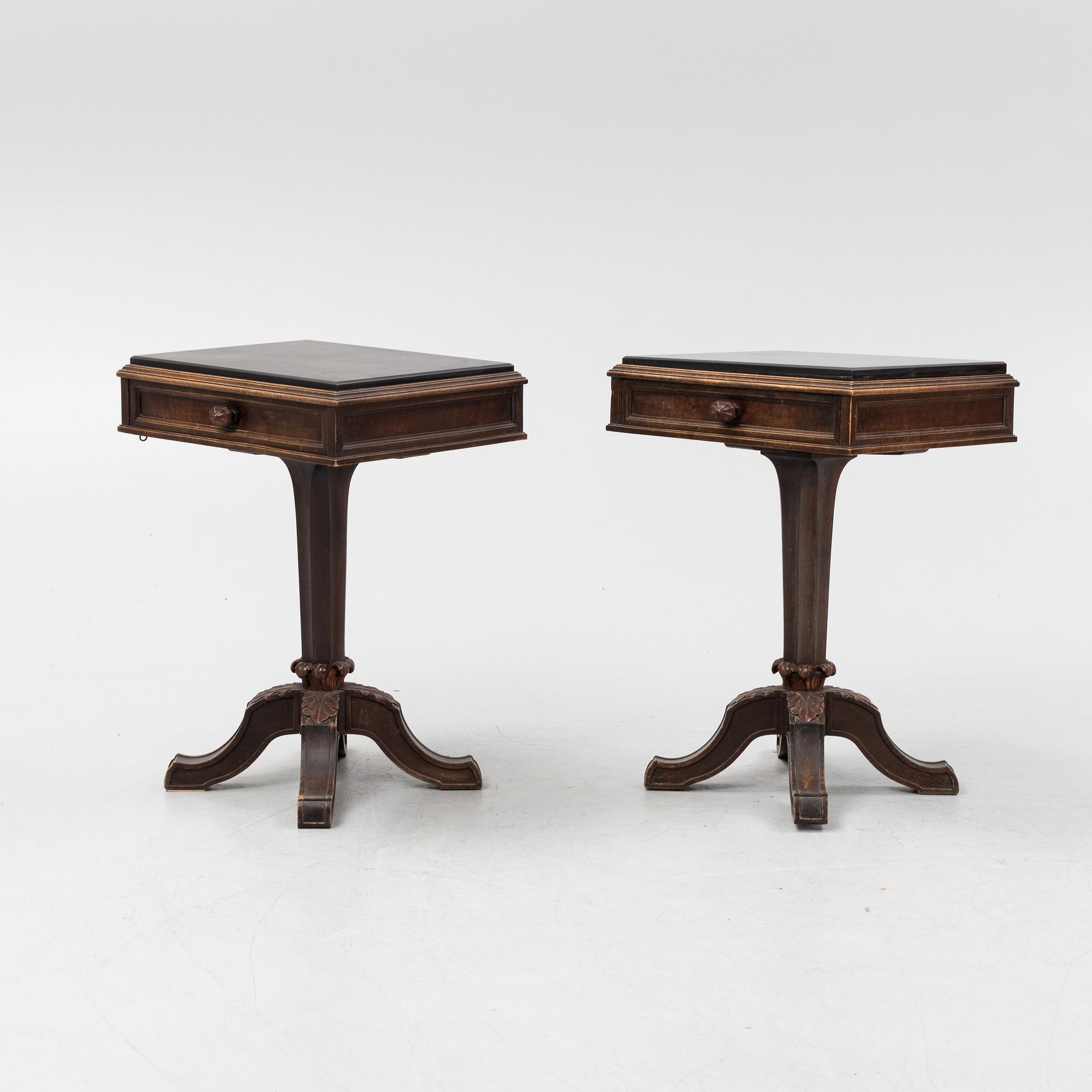 Helge Werner, a pair of bedside tables, early 20th Century.