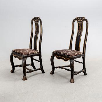 A pair of painted late Baroque chairs first half of the 18th century.