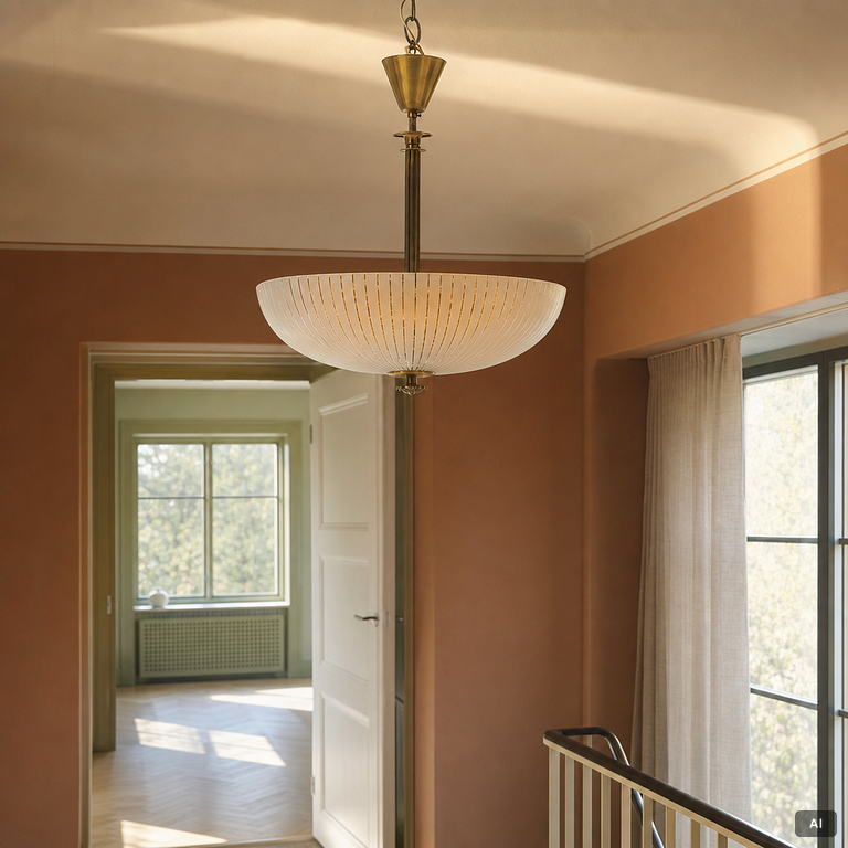 Ceiling lamp, Orrefors, mid-20th century.