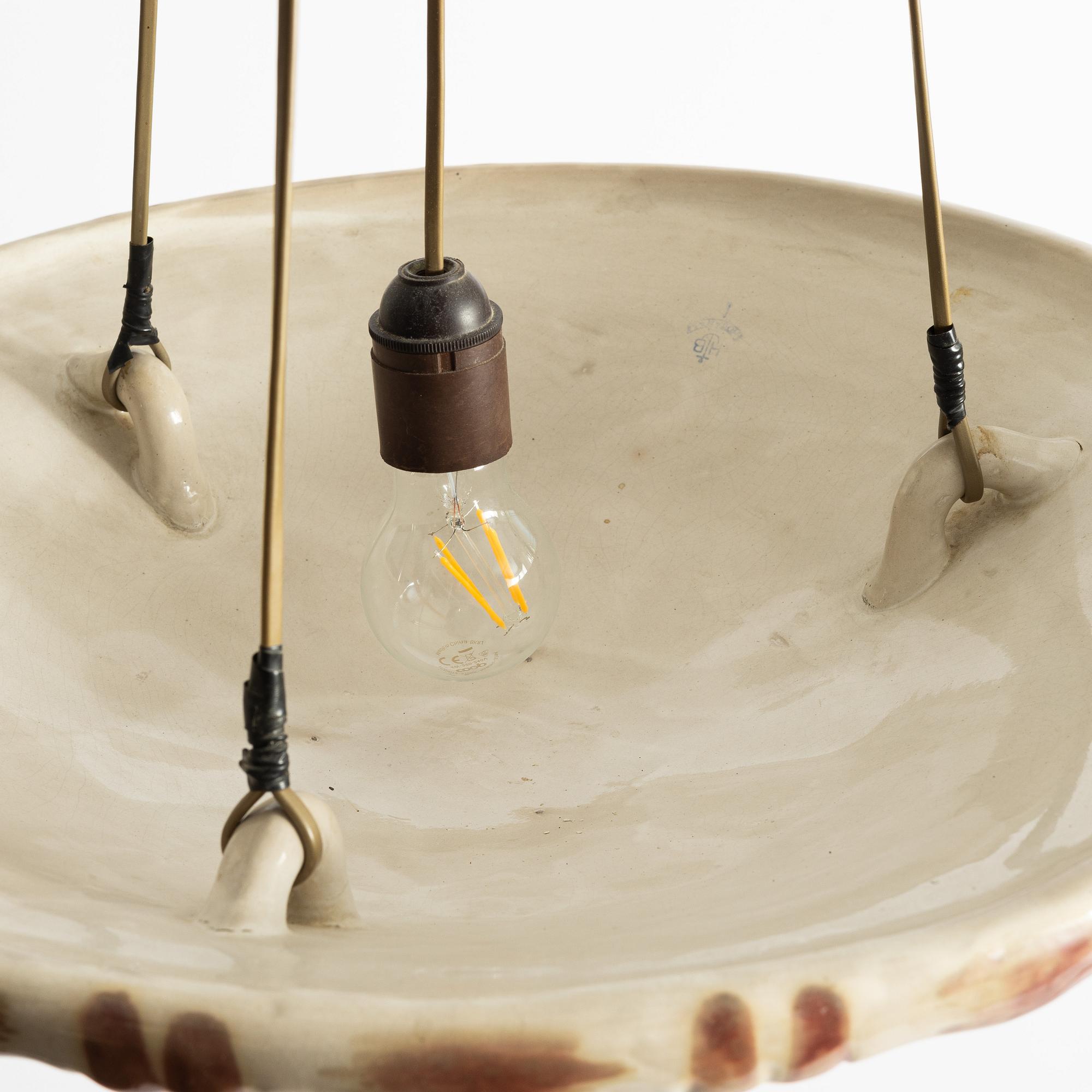 A ceramic ceiling lamp, Höganäsbolaget, Sweden, 1915-1926.