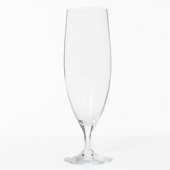 A set of 46 glass service parts, including 'Elixir Connoisseur' and Gunnar Cyrén, 'Optica', Orrefors.