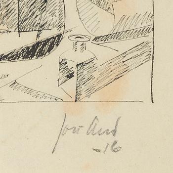 John Jon-And, tuschteckning på papper, signerad och daterad -16.