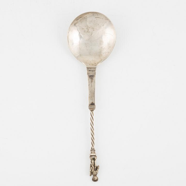 Supsked, sk apostlasked, silver, sannolikt Skandinavien, 1700-tal, Mästarstämpel IK, otydlig stadsstämpel.