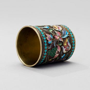 A DINKING CUP, silver and enamel, Moscow 1899-1908, Maria Sokolova.