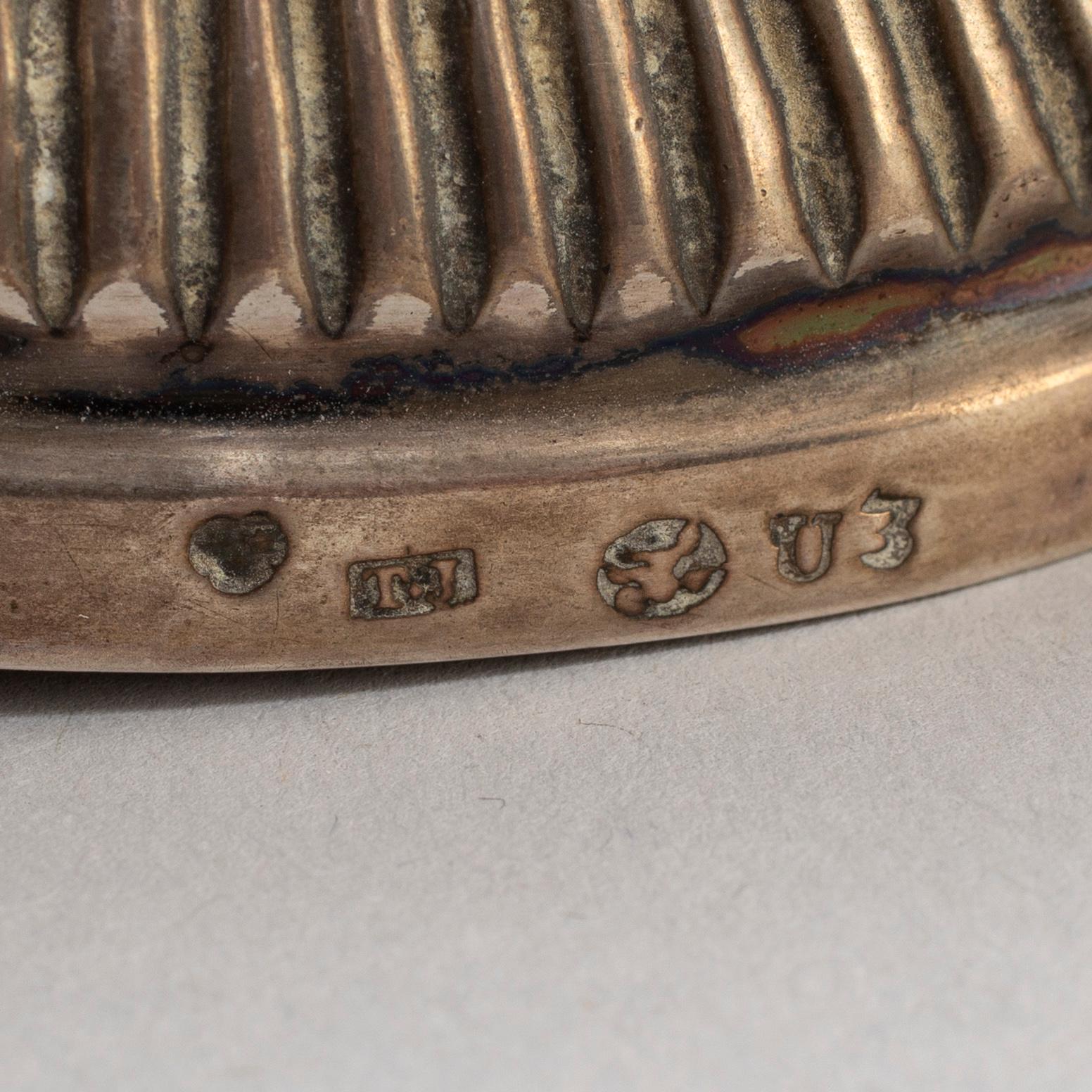 THEODOR JORTZ. A silver and shell bowl. Skänninge, 1826.