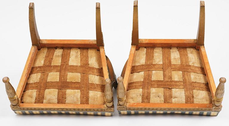 A pair of late Gustavian open armchairs attributed to E. Ståhl (master in Stockholm 1794-1820).