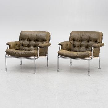 Pethrus Lindlöf, armchairs, a pair, "Eva", AB Lindlöfs Möbler, Lammhult, 1970s.