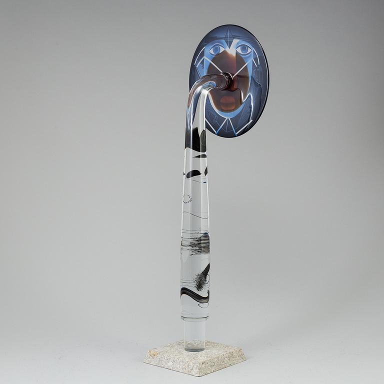 ANN WOLFF, glass sculpture, 1980s, signed.