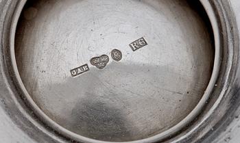 KAFFESERVIS, 3 delar, silver, nyrenässans, GAB, Stockholm 1895. Totalvikt ca 900 gram.