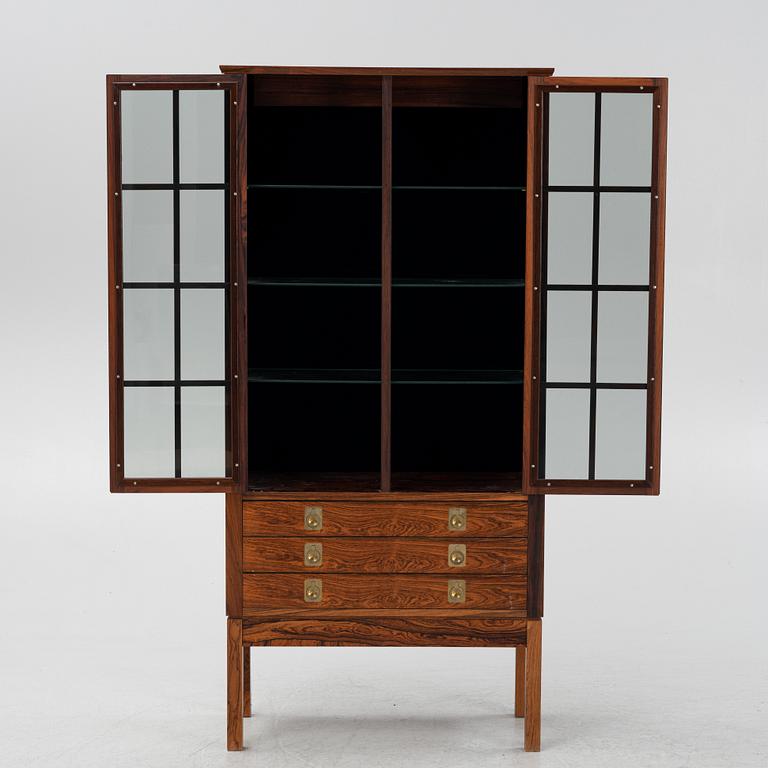 A rosewood-veneered display cabinet, Bruksbo, Norway, 1960's.