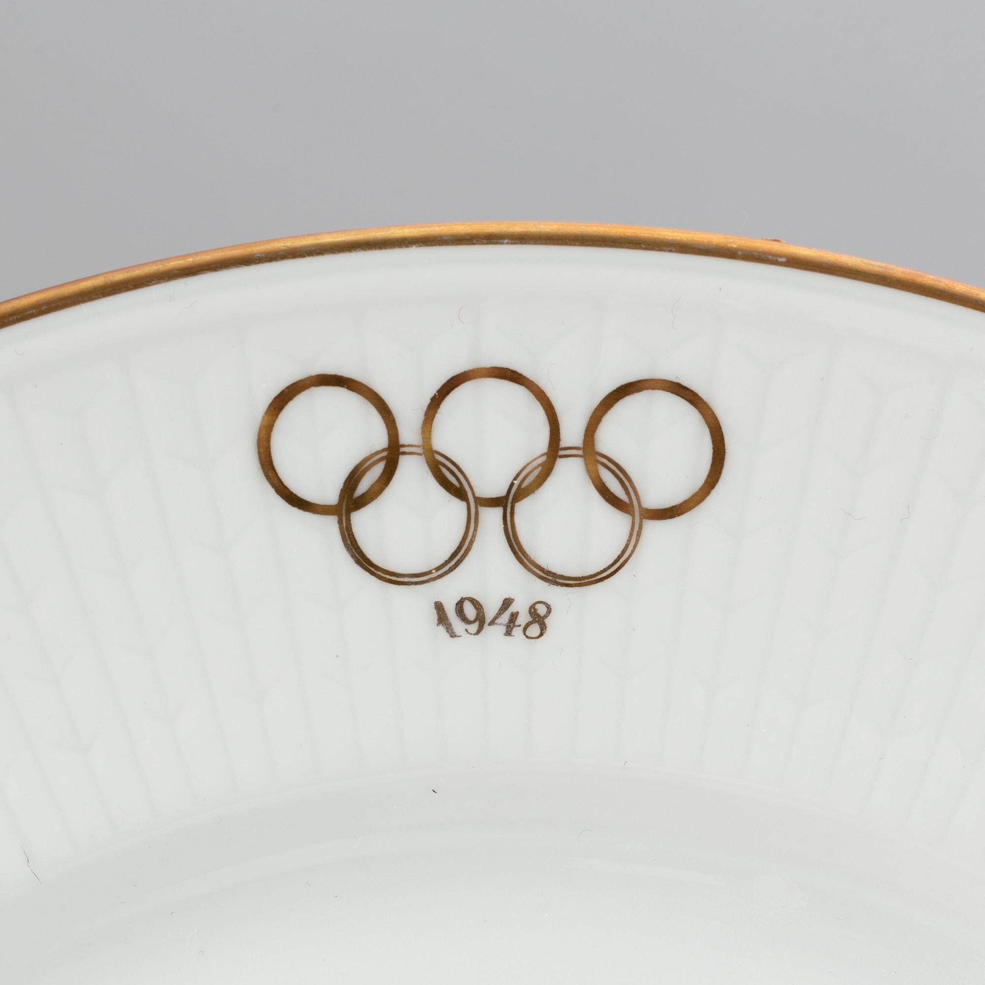 Louise Adelborg, a 58 pcs Olympic Games 1948 porcelain dinner service, Rörstrand, Sweden.
