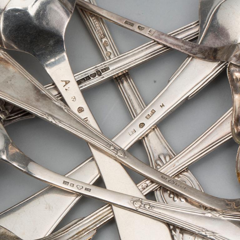 SERVERINGSBESTICK, 8 dlr, silver, vikt 436 g.
