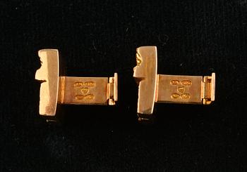 Björn Weckström, A PAIR OF CUFFLINKS, gold 14K, Kruunu Koru, 1966. Weight 18,7 g.