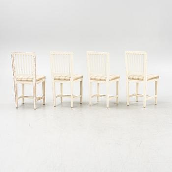 Four Gustavian chairs, beginning of the 19th century.