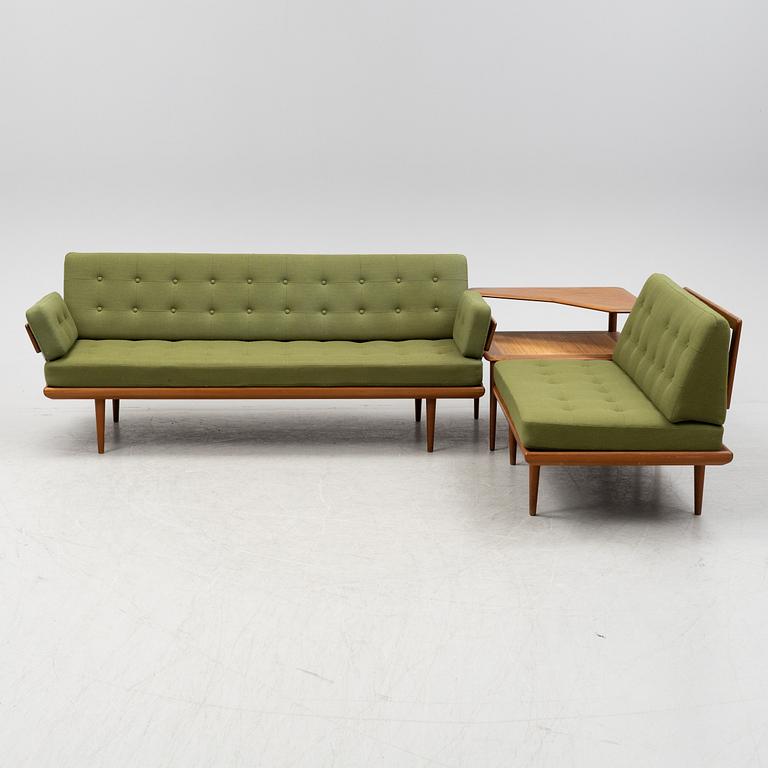 Peter Hvidt & Orla Mølgaard Nielsen, a three piece teak furniture suite, 'Minerva', France & Son, Denmark, 1950's/60's.