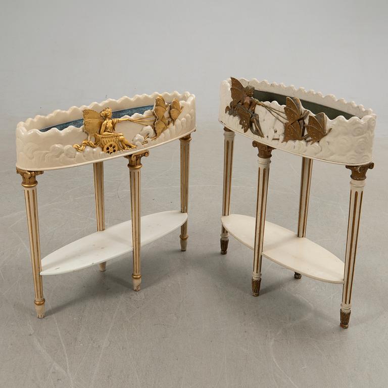 Blombord, 2 st, K. A. Hultén, 1950-tal.