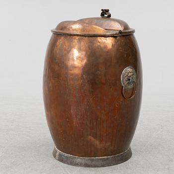 A copper water barrel, 19th century.